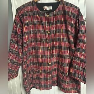 Vintage Sombol Guatemala Women’s XL Embroidered Cotton Hand Woven Tourist Jacket